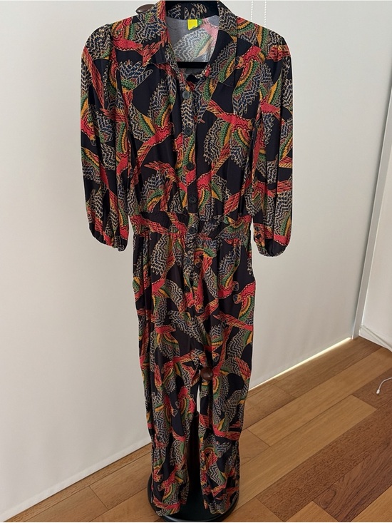 FARM Rio Pants - Farm Rio Black Jumpsuit with Multicolor Print